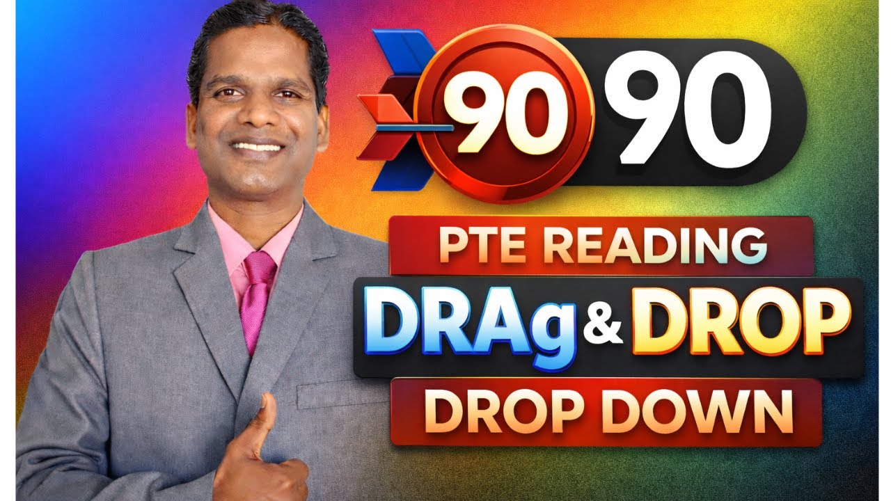 PTE Reading Drag & Drop & Drop Down | Solved Example | Target 90 🎯