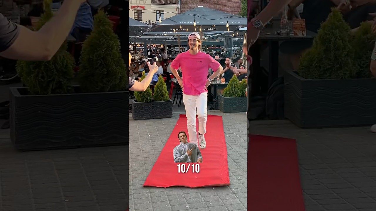 A surprise red carpet moment—priceless reactions! 🎥😂 