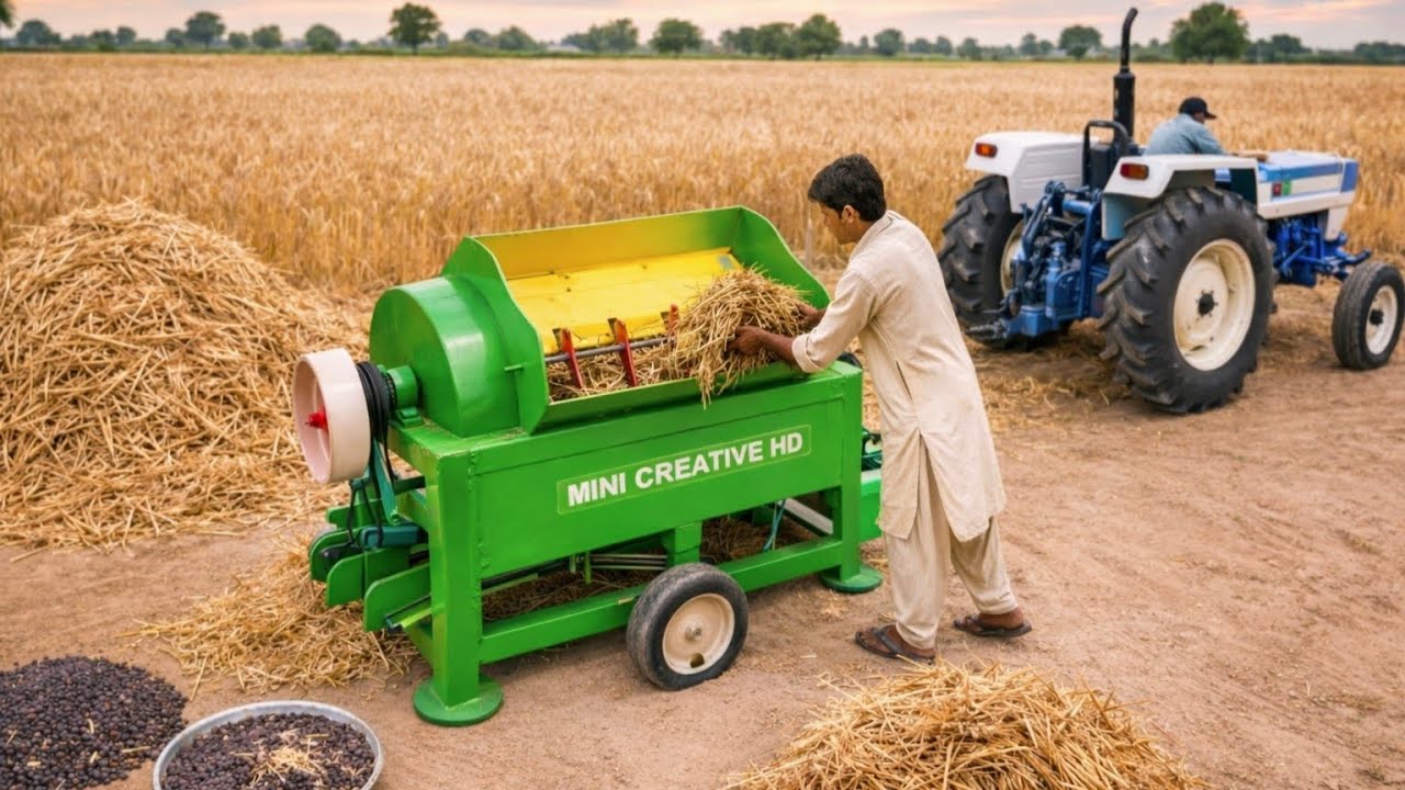 DIY Mini Tractor & Thresher Machine Working | Realistic Miniature Wheat Harvesting Science Project