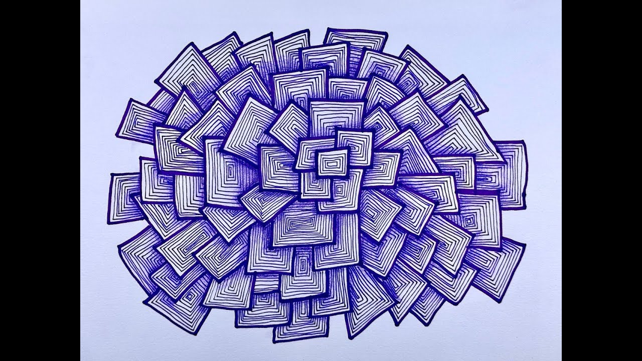 Square Zentangle Pattern – Easy Geometric Drawing for Beginners