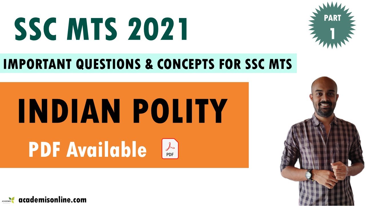 SSC MTS  -  Indian Polity - Important Questions and Concepts -  Part 1