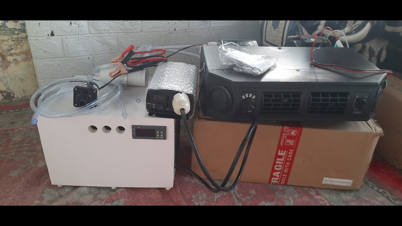 ac mini mobil P17 100w double blower inverter bisa dc 12volt dan 24volt