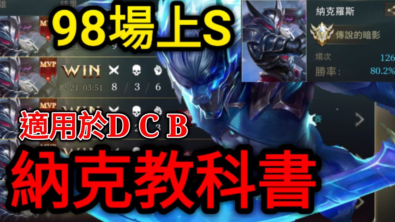 【傳說對決】S排80%勝率納克羅絲 教你下個賽季用納克羅絲打出一片天《納克教科書DCB》