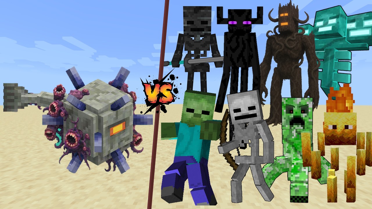 Elder Guardian Titan vs All Titan mobs in Minecraft (Java) - Minecraft Mob Battle