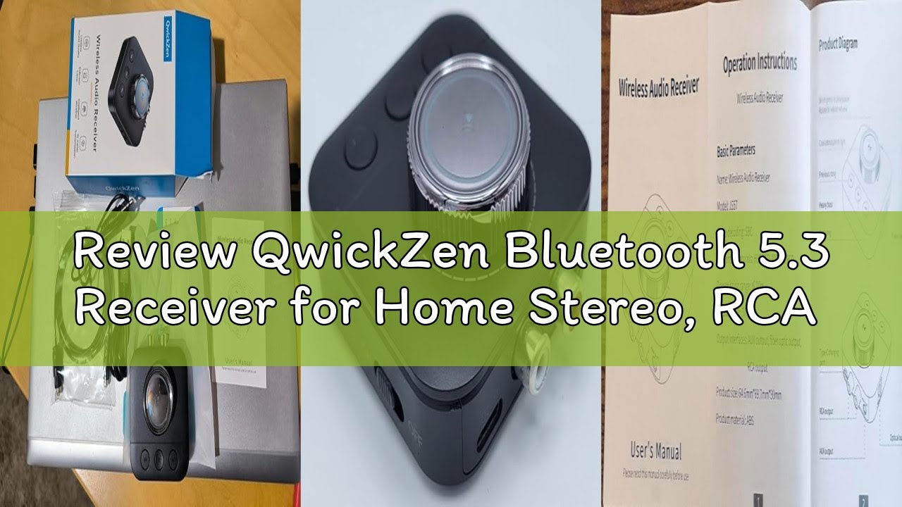 Review QwickZen Bluetooth 5.3 Receiver for Home Stereo, RCA Bluetooth Adapter for 3D Surround, Suppo