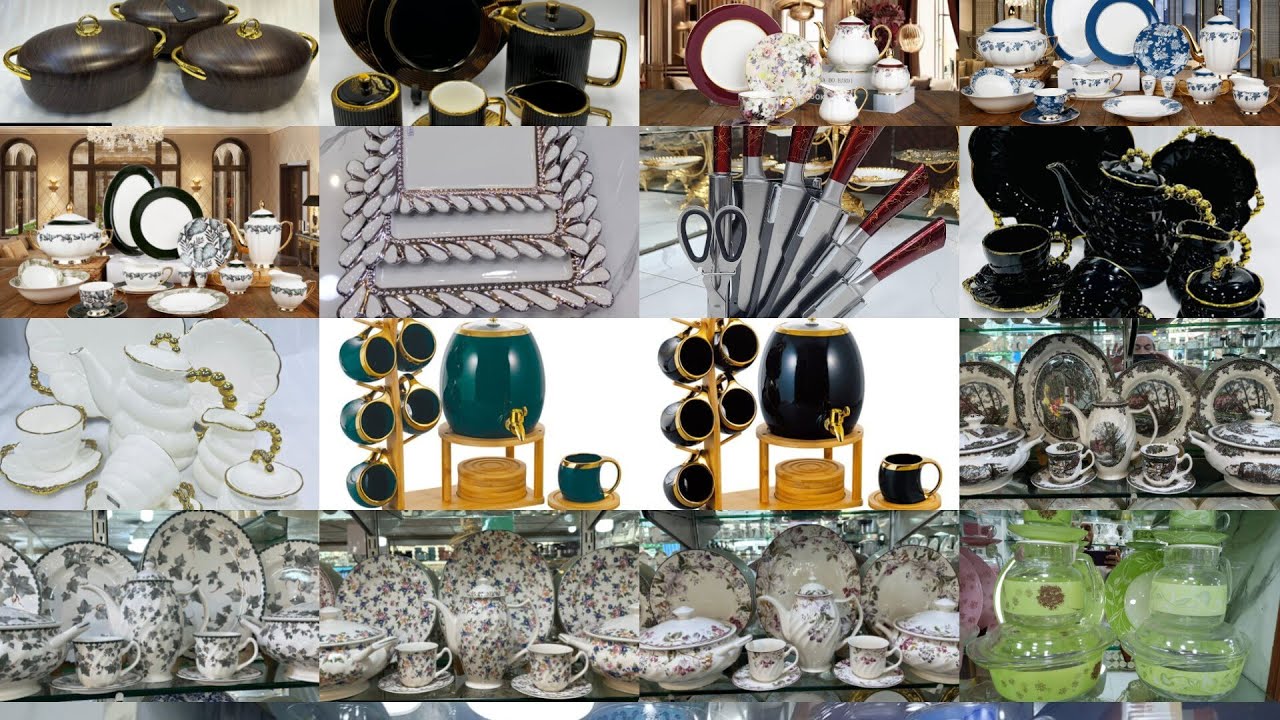 Latest design imported luxury wedding crockery! kitchen crockery bridal crockery dinner set tea set 