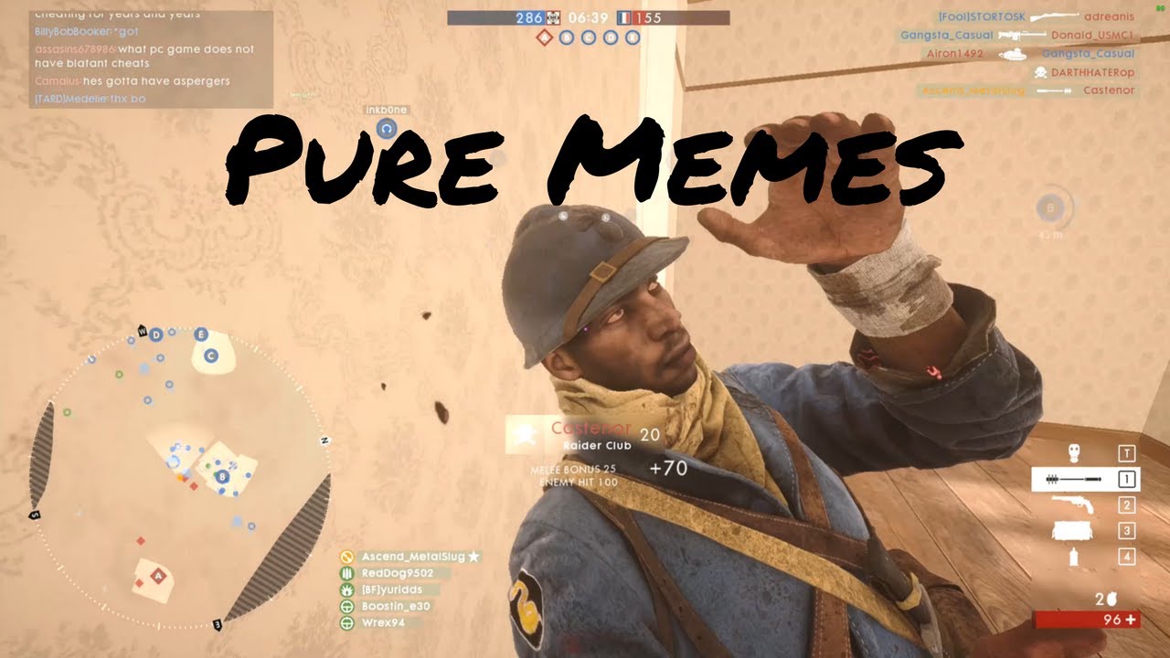 Battlefield 1 | Trench Raider = Pure Memes | 64-2 Conquest on Soissons
