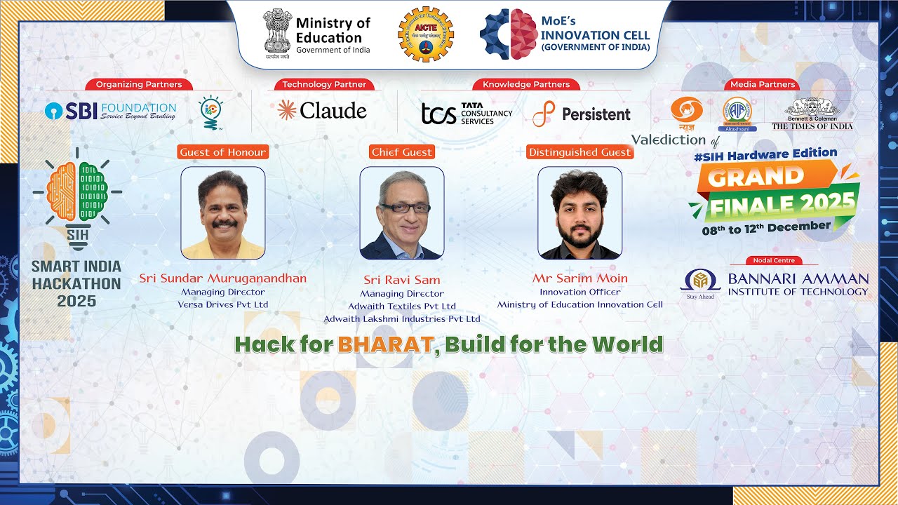 Valediction of Smart India Hackathon Hardware Edition - Grand Finale 2025