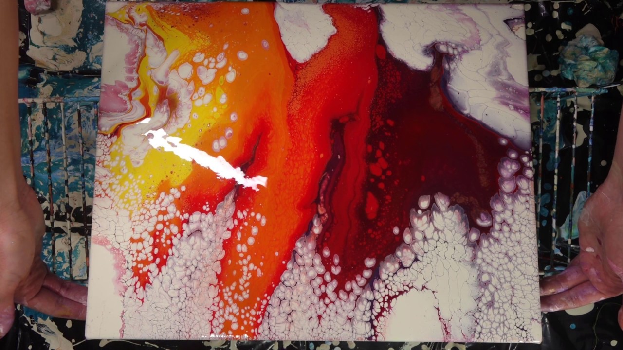 "Molten lava", fluid art (how to get a 3D effect on cells)