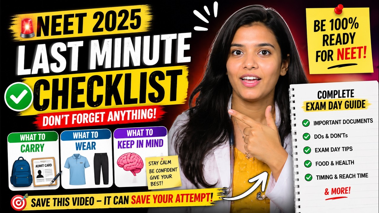 NEET 2026 FINAL CHECKLIST 🚨 Don&rsquo;t Enter Exam Hall Without This!