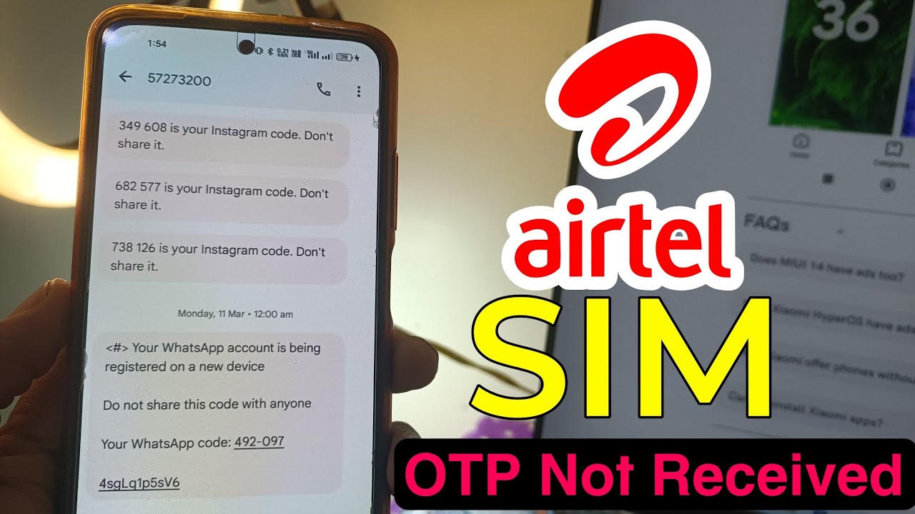 airtel sim sms otp not received