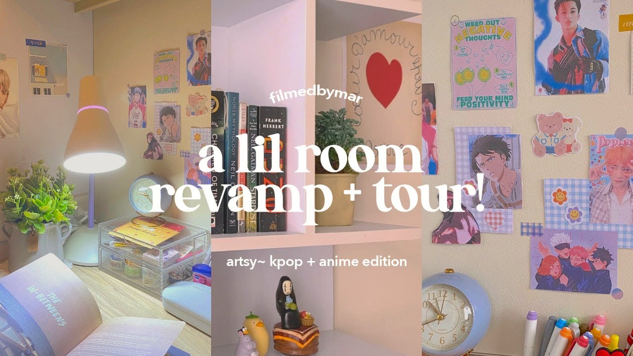 redecorating my room + quick tour 🦋 kpop & anime wall, art prints, new plants!