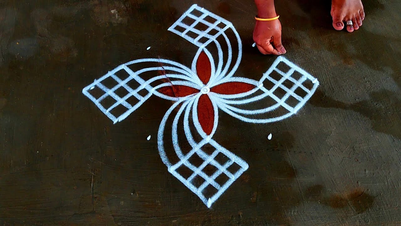 Chithirai madham Small kolam designs🌹kavi kolam designs🌹Chinna muggulu with dots🌹Creative Rangolis