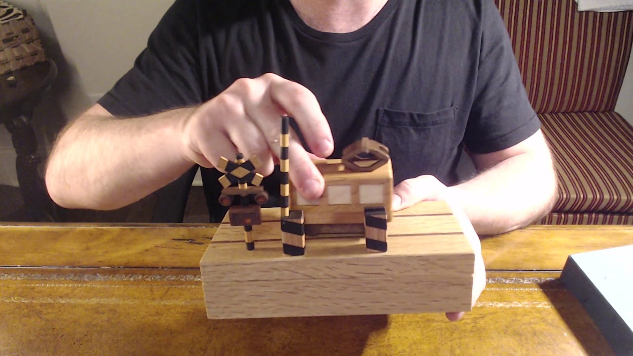Unboxing Puzzle Boxes: Railroad Crossing Karakuri Trick Box by Akio Kamei