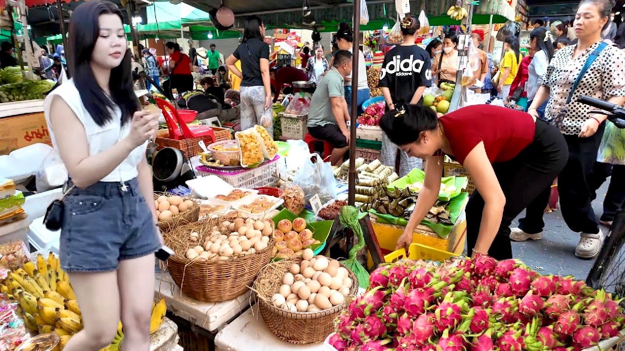 Cambodia Tour 2026 - Happy Chinese New Yar Walking Tour at Boeung Trabaek Market, Phnom Penh City