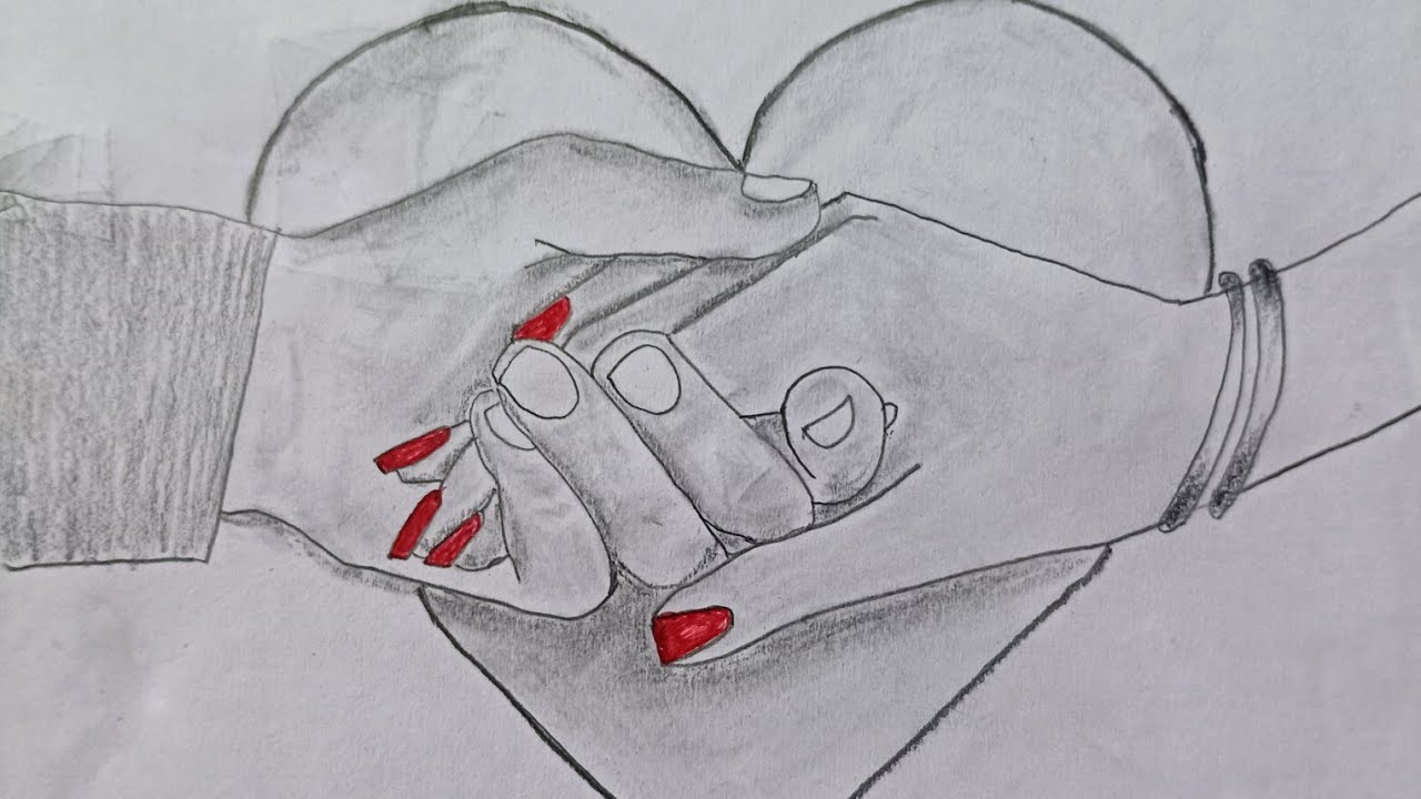 How to draw couple holding hands|Valentines day drawing easy |boyfriend/girlfriend 