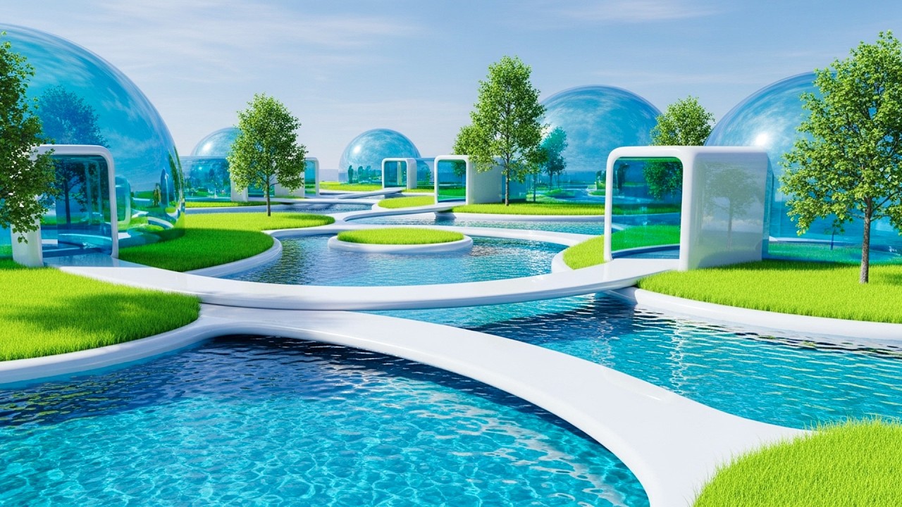 Frutiger Aero Floating Meditation Garden 4K | Calm Ambient Music | Early 2000s Nostalgia