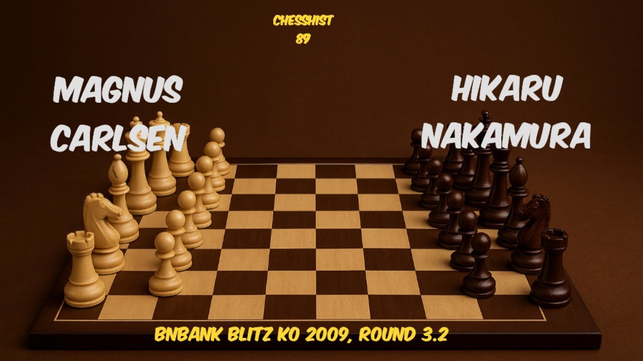 Magnus Carlsen vs Hikaru Nakamura (BNbank Blitz KO 2009, Round 3.2) #chess
