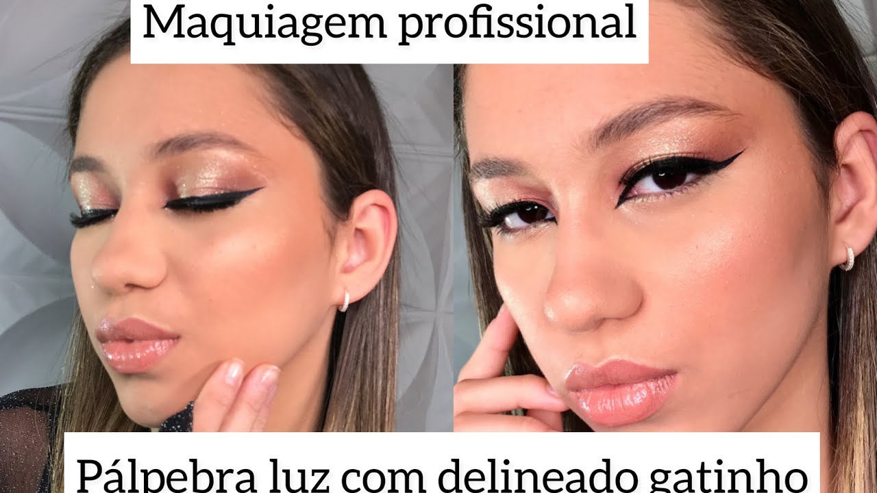 MAQUIAGEM PROFISSIONAL: Pálpebra luz com delineado gatinho passo a passo.@dianasouza7132