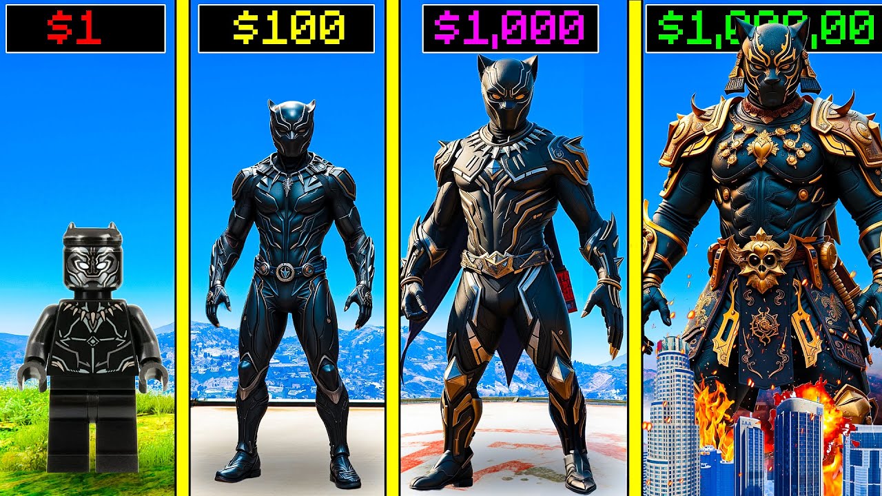 $১ থেকে $১,০০০,০০০ BLACK PANTHER এর  স্যুট কিনলাম ! GTA 5