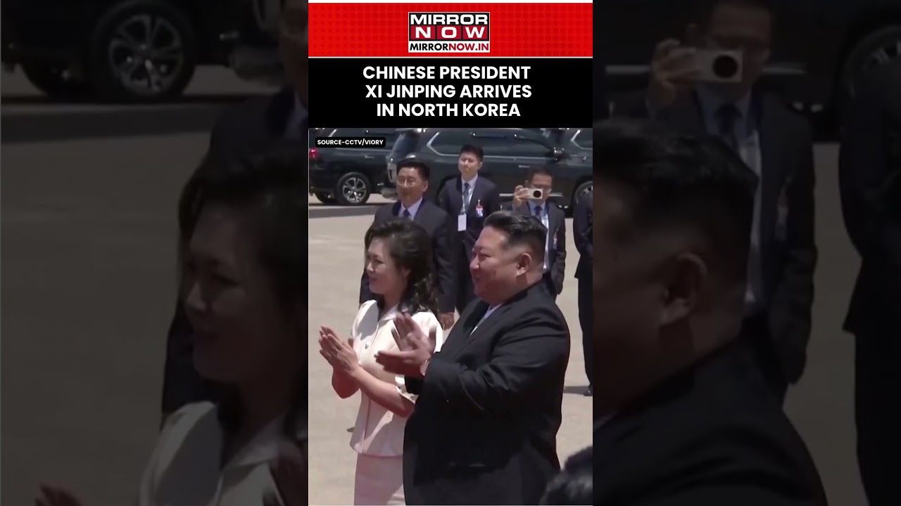 Chinese President Xi Jinping Arrives In North Korea, Kim Jong Un Welcomes Him In Pyongyang #shorts