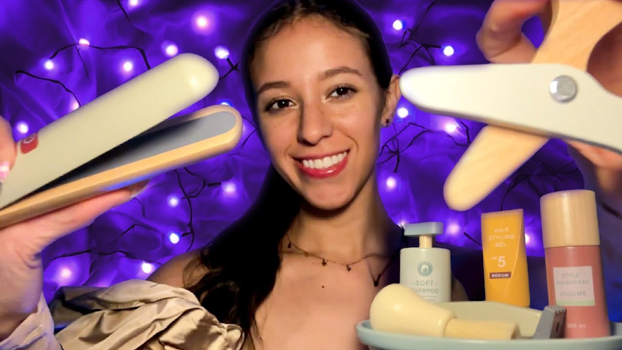 ASMR Wooden Hair Salon 🧴🌿✂️ (with layered sounds)
