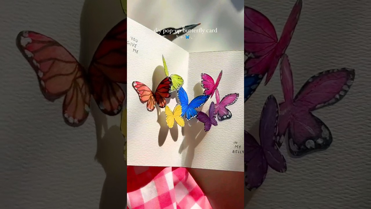 DIY Pop - up  Butterfly Card 🦋🦢 #diy #shorts #ytshorts