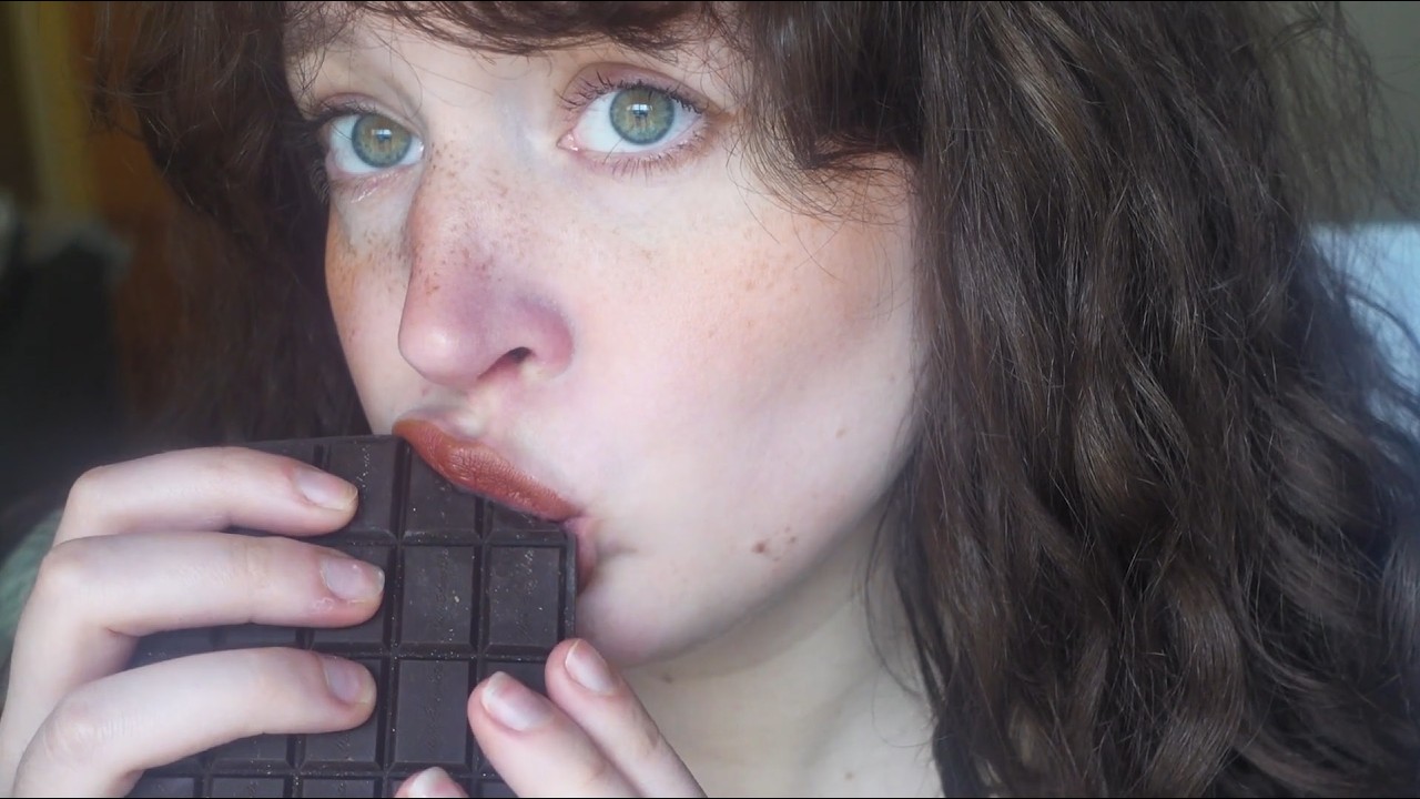fake chocolate eating ASMR, no talking (intense mouth sounds)