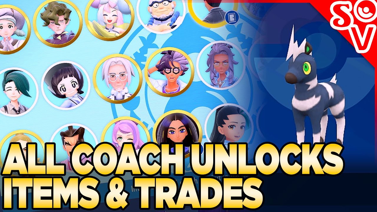Shiny Blitzle! All League Coach Unlocks, Trades, & Items in Pokemon Indigo Disk
