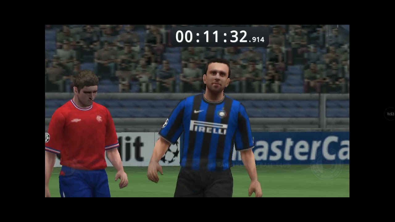 Speedrun de pes 2010 , categoria Champions league, tempo: 1H,16M,21S, time( Inter de Milão).