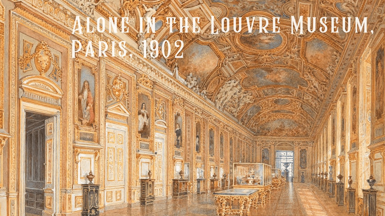 [POV] Alone in the Louvre Museum, Paris, 1902 | The Golden Gallery & Echoing Footsteps