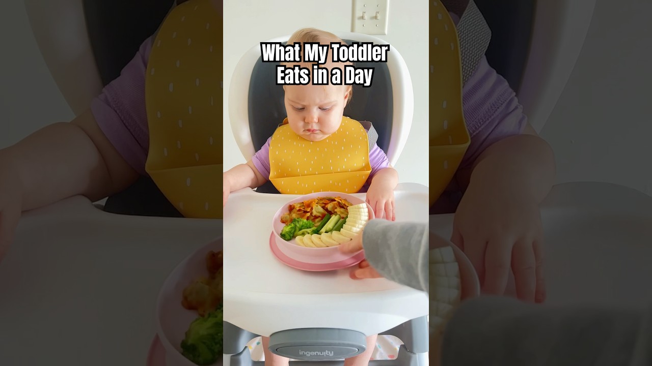 What my 13 month old toddler eats in a day! #mom #toddlers #momlife #sahm #toddlermeals #vlog