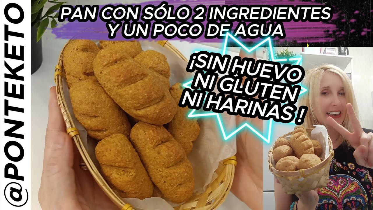 🥖#PAN #Keto Sólo 2 INGREDIENTES, SIN HUEVO, SIN GLUTEN, SIN LACTEOS NI HARINAS! FÁCIL, Y RÁPIDO!