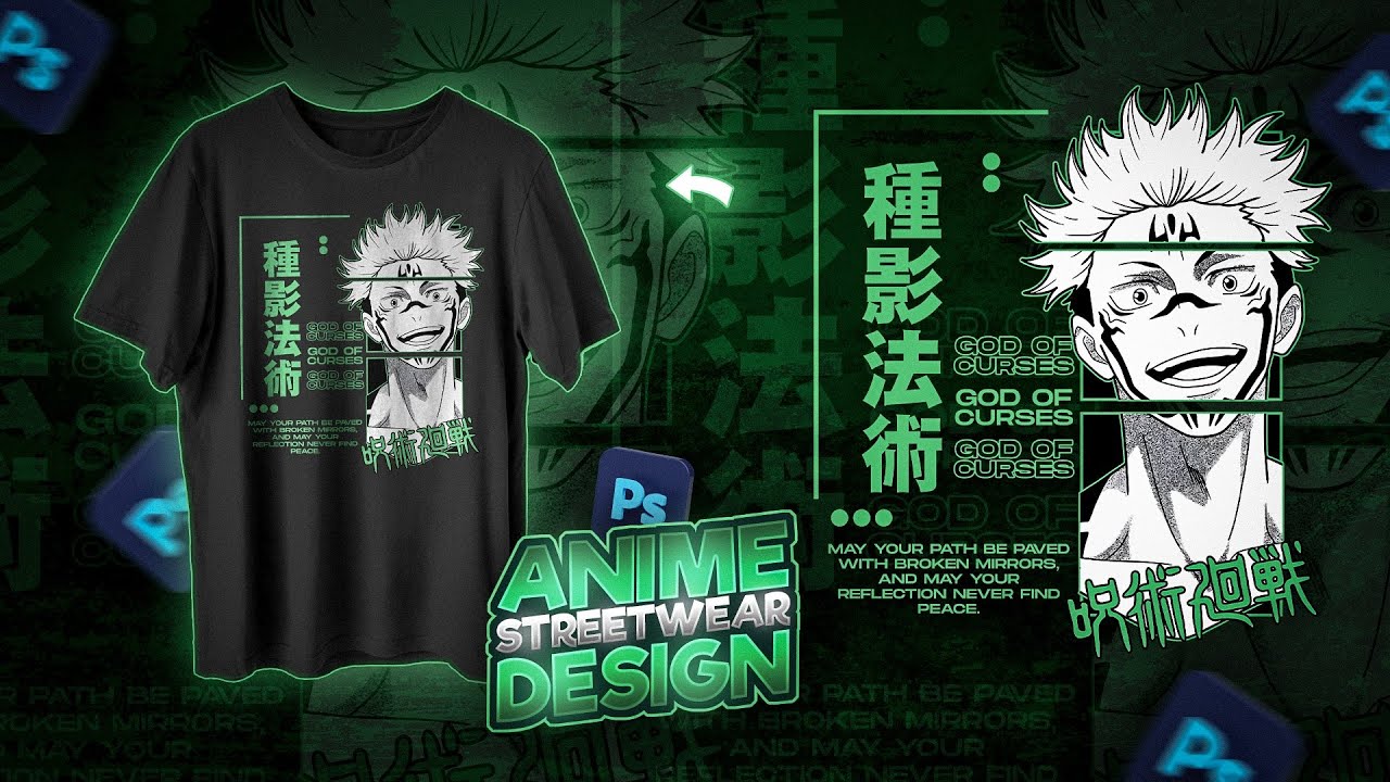 How To Design An Anime T-Shirt || Sukuna of Jujutsu Kaisen Streetwear ||  Anime GFX