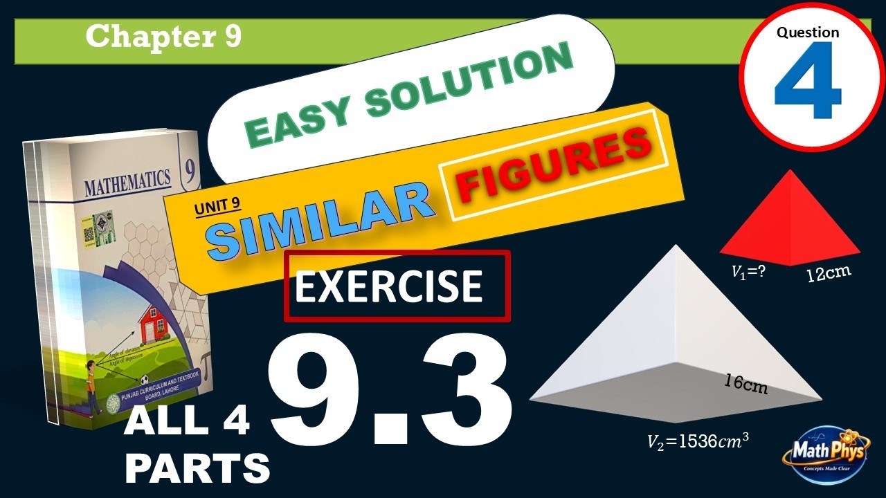 Class 9 Maths | Chapter 9: Similar Figures | Exercise 9.3 | Question 4 | Punjab Boards