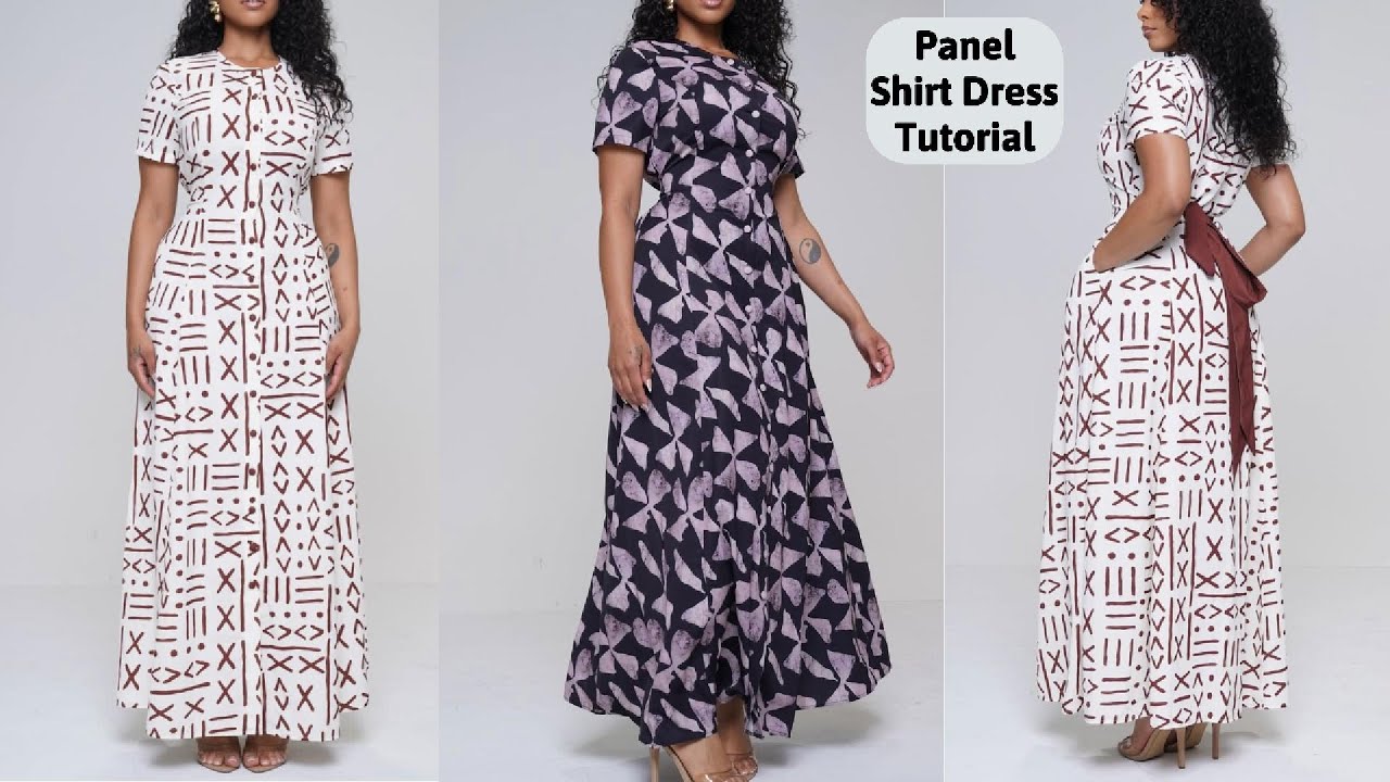 How to Draft a Panel Shirt Dress | Princess Seam, No Waist Seam, Elegant Fit | 6 pieces Flare Dress