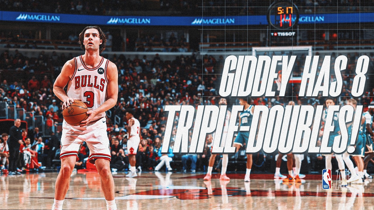 GIDDEY TIES PIPPEN FOR 2ND MOST TRIPLE DOUBLES IN BULLS HISTORY!
