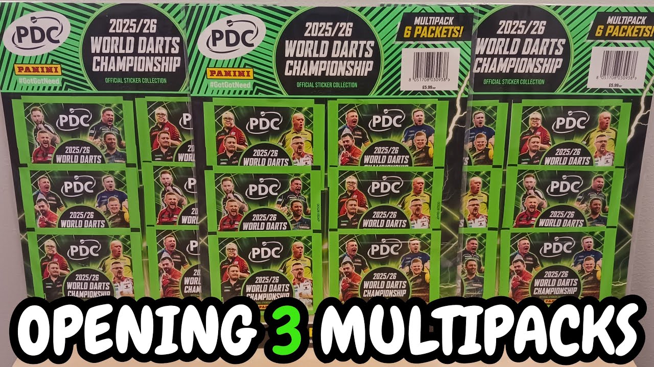 Открываем 3 мультипака (первые в истории) из коллекции наклеек Panini PDC 25/26 World Darts Champ...