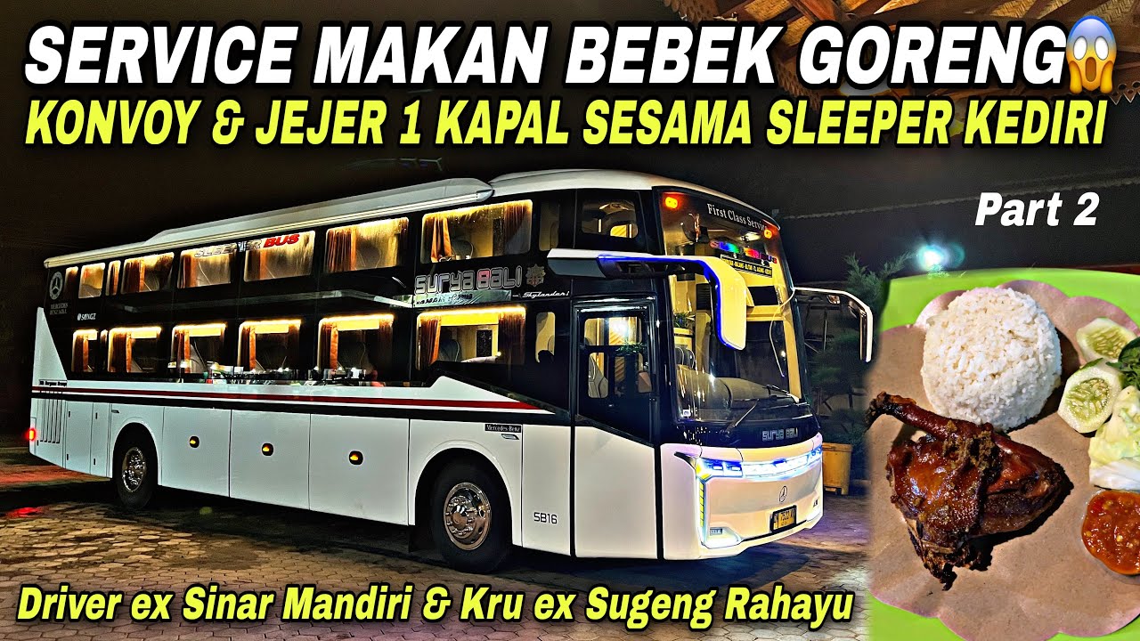 Service Makan Bebek Goreng 😱 Konvoy & Jejer 1 Kapal Sesama Sleeper Kediri ❗️| trip Surya Bali SB 16