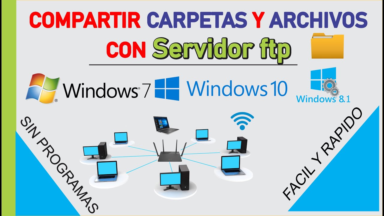 COMPARTIR ARCHIVOS Y CARPETAS - CREAR SERVIDOR FTP - WINDOWS 10 - SIN PROGRAMAS - FÁCIL Y RÁPIDO.