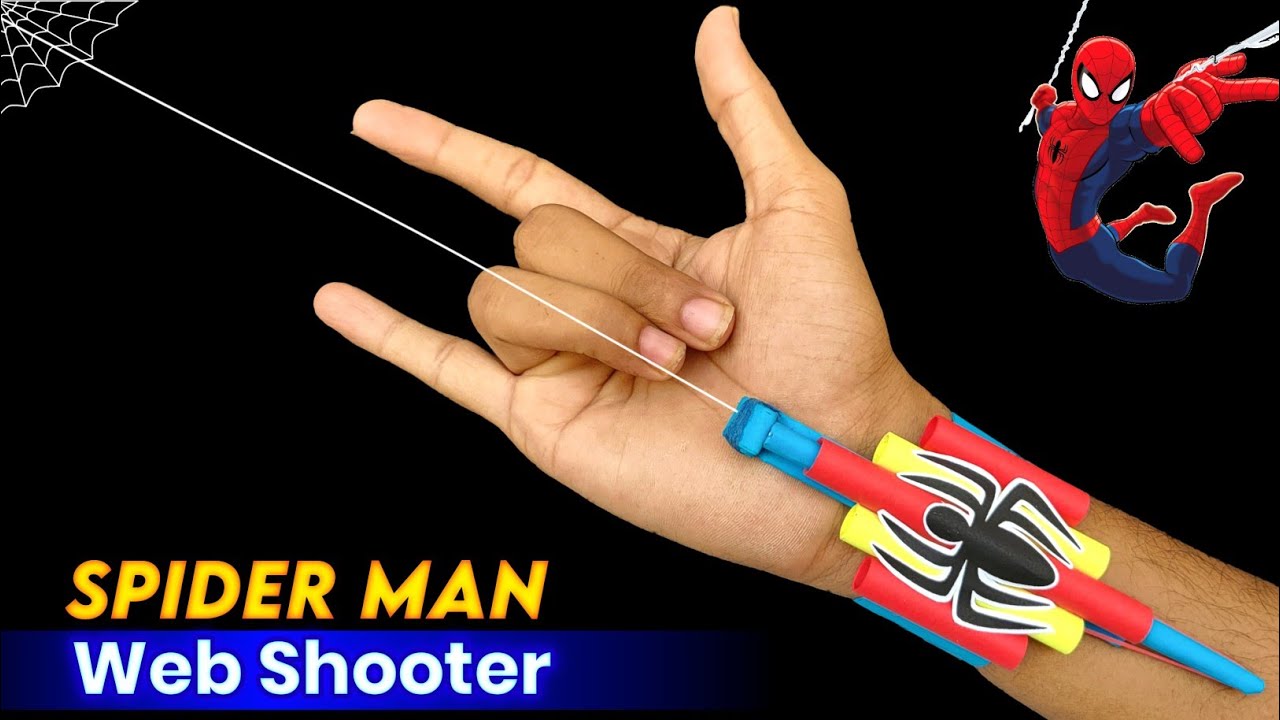 How to make spiderman web shooter , Easiest spiderman launcher made from paper and rubberband