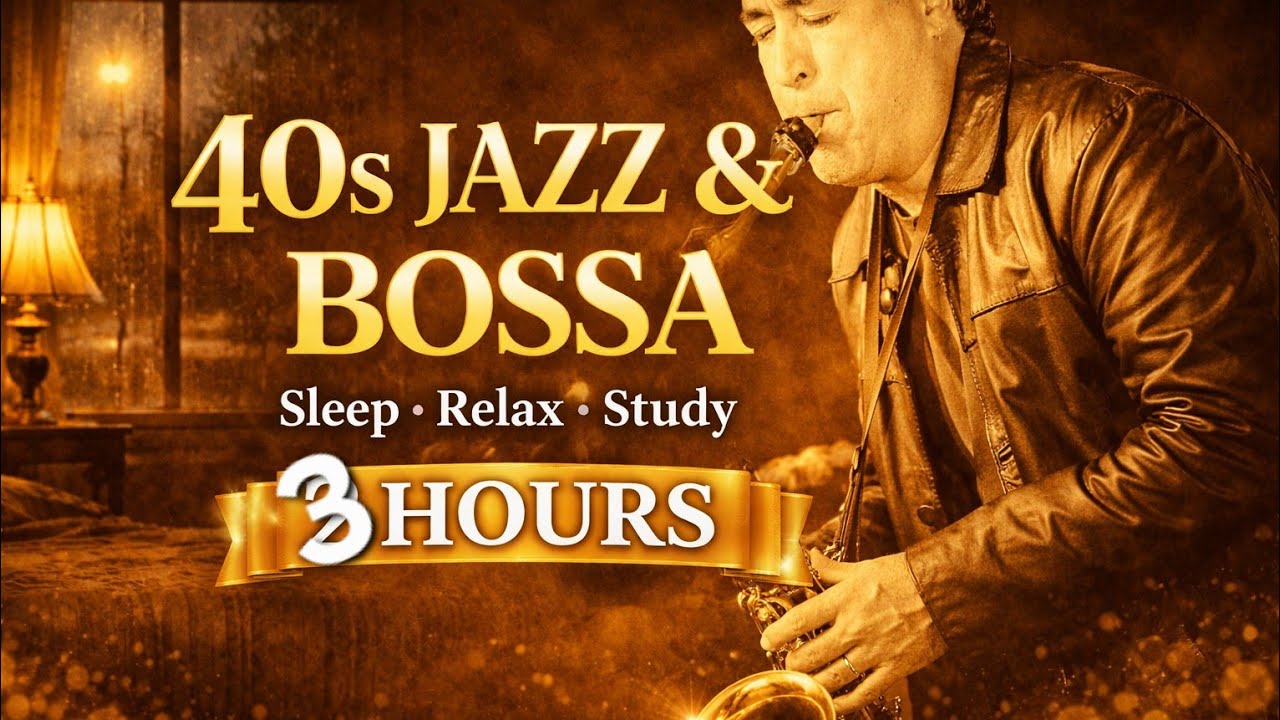 1940s Jazz Café Atmosphere • Bossa Nova & Smooth Jazz for Study and Sleep | 3 Hours