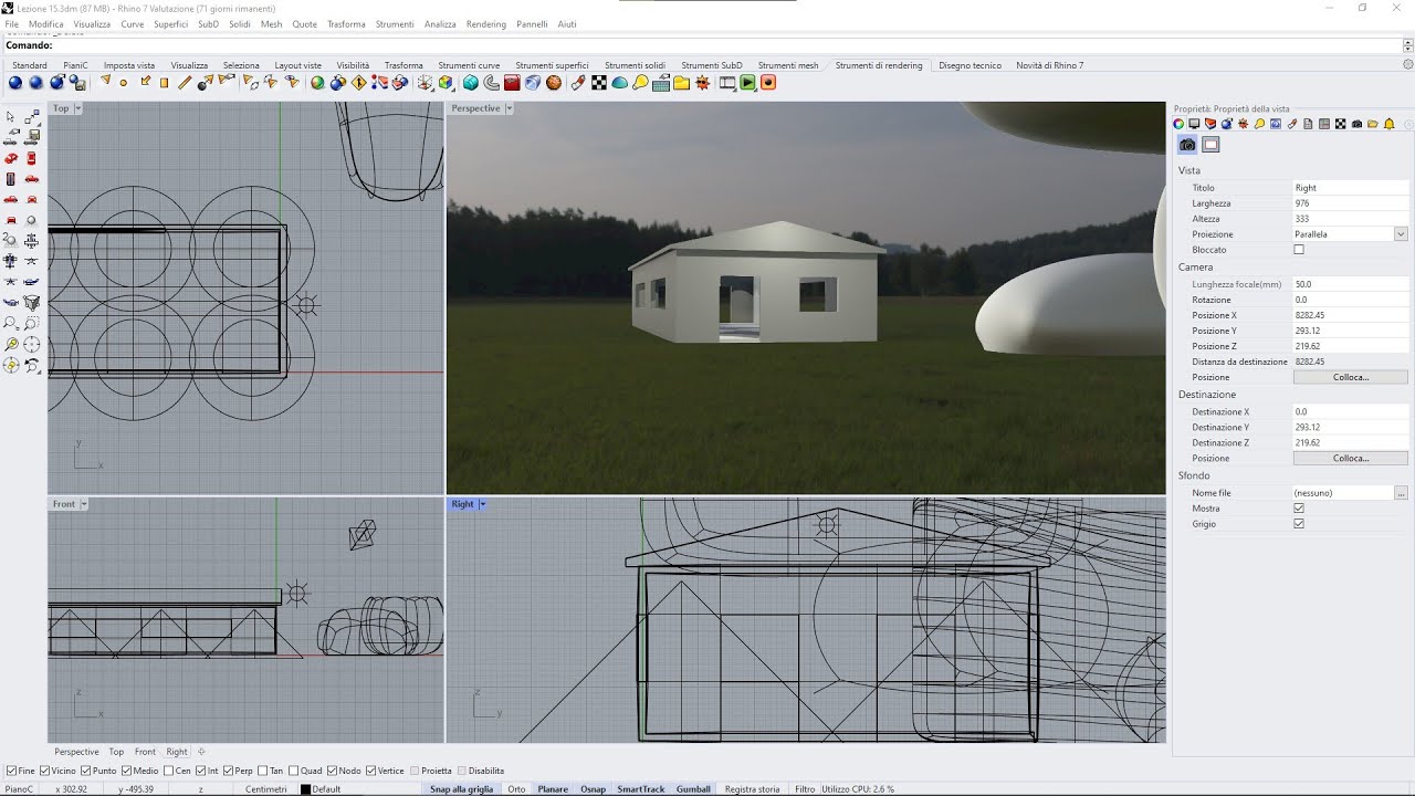 Videocorso RHINO 7 - 15 - Illuminazione Sole e Cielo, Ambiente, HDRI, Luci Artificiali, Luce Faretto