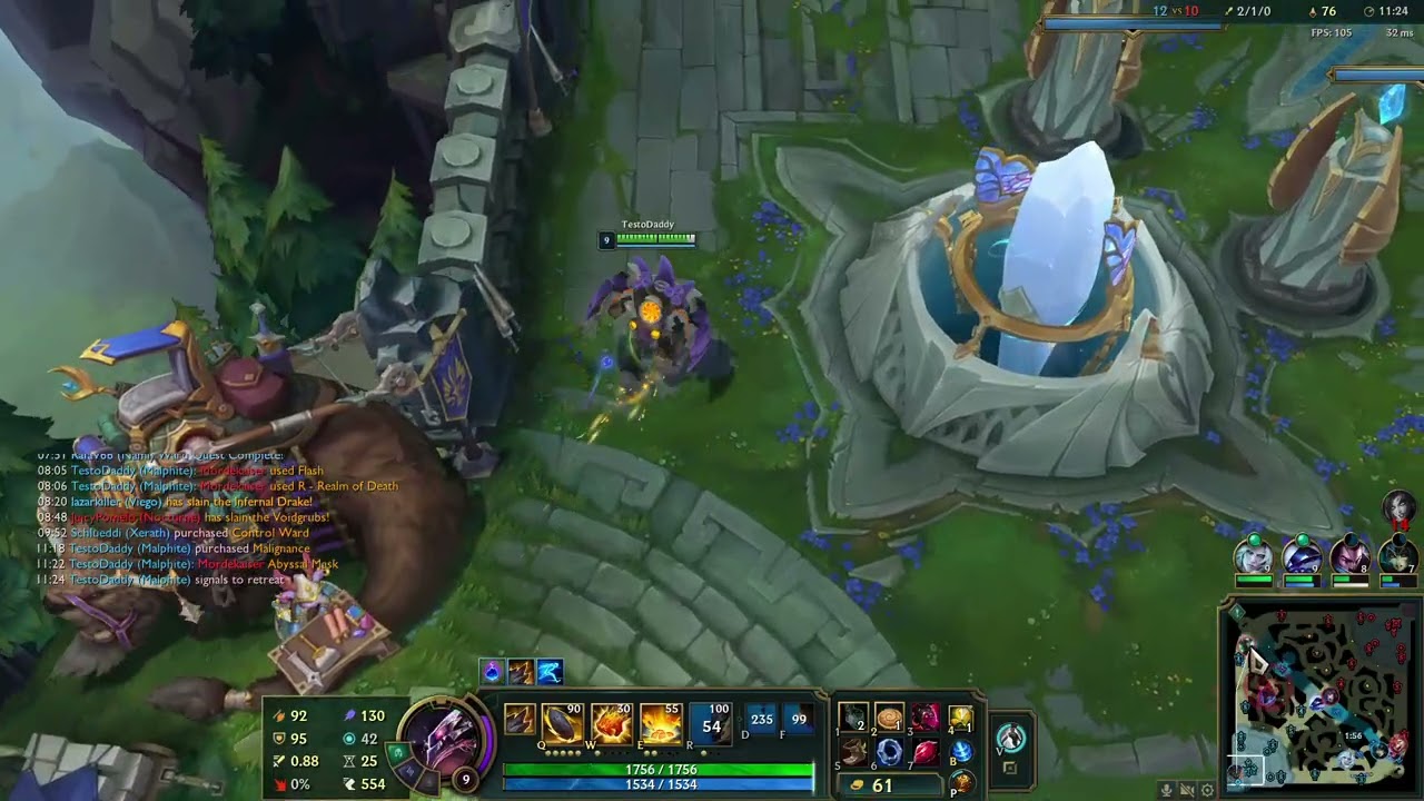 malphite ( game 3 ) yasuo was taken so testo took malp  with protoplasm