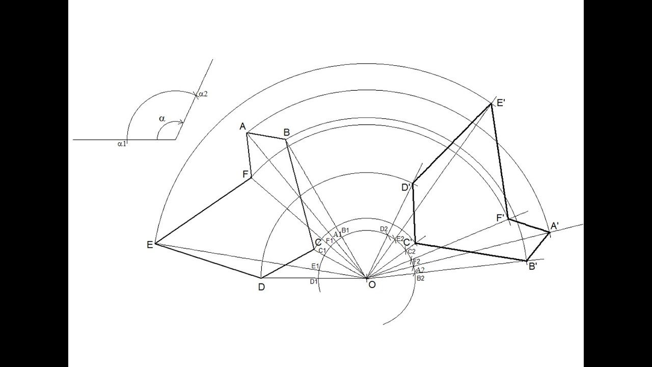 Giro de una figura (Transformaciones geométricas: Igualdad)