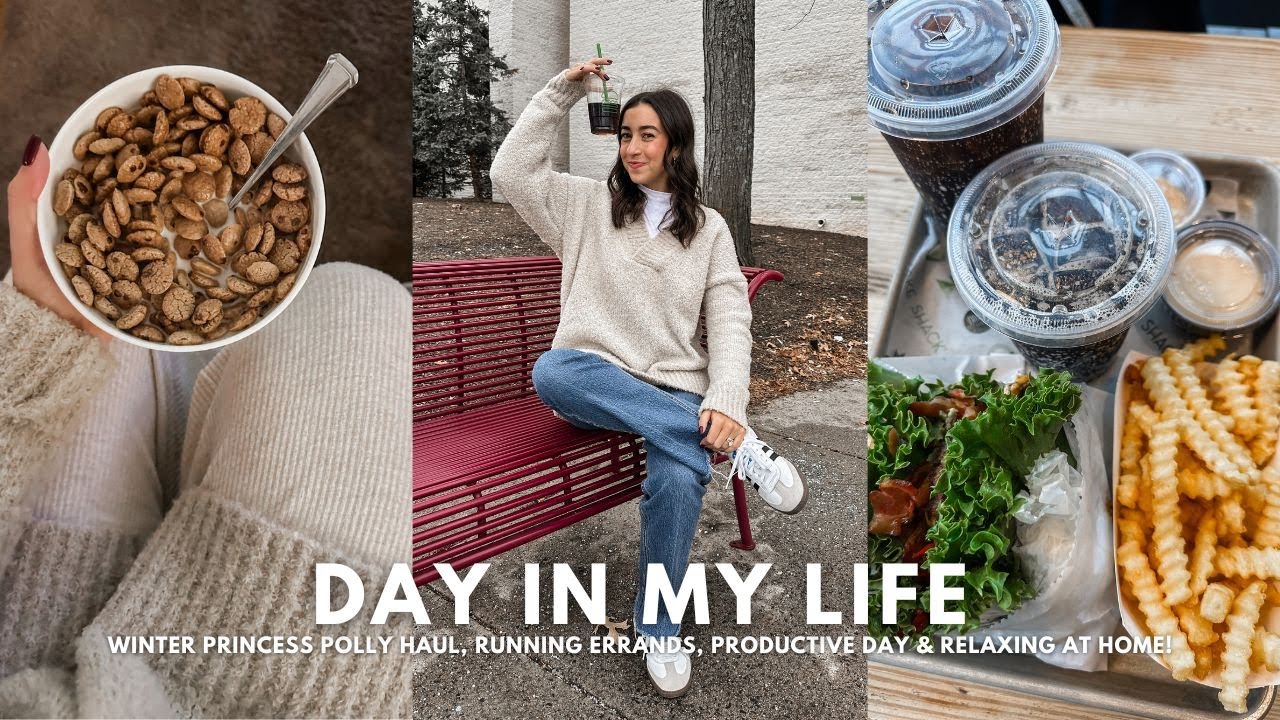 VLOG - cozy winter princess polly haul, running errands, productive day & relaxing at home!