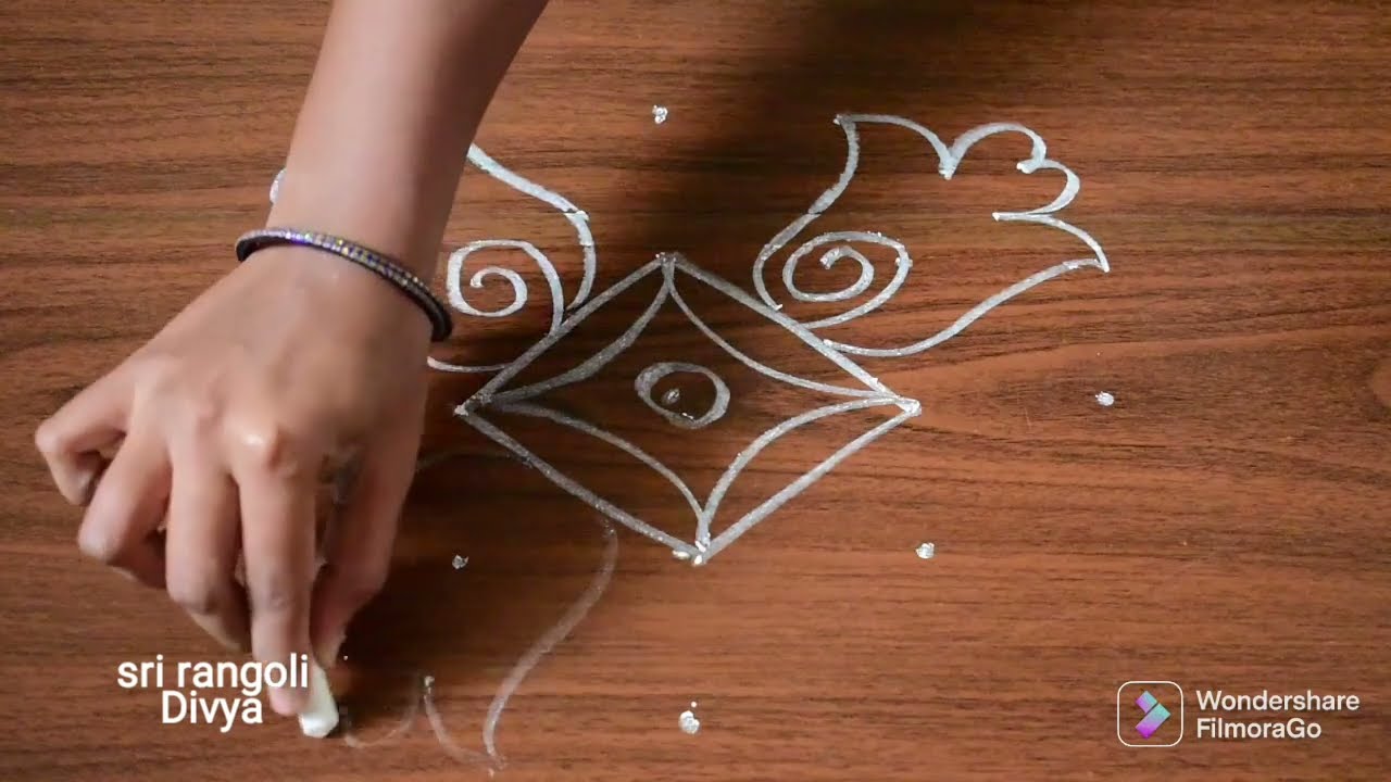 5x1Straight Dots Kolam Designs | Rangoli For Beginners | Easy Rangoli | Sri Rangoli