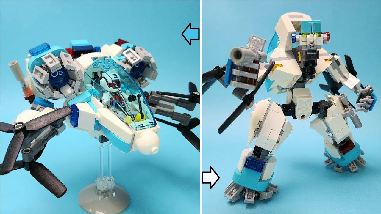 Робот-трансформер из космической полицейской машины Lego