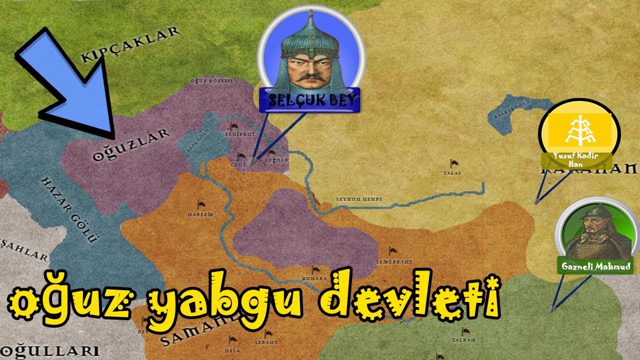 Oğuz Yabgu Devleti | Oğuzlar | Sel&ccedil;uklu'nun Doğuşu-Haritada Anlatım
