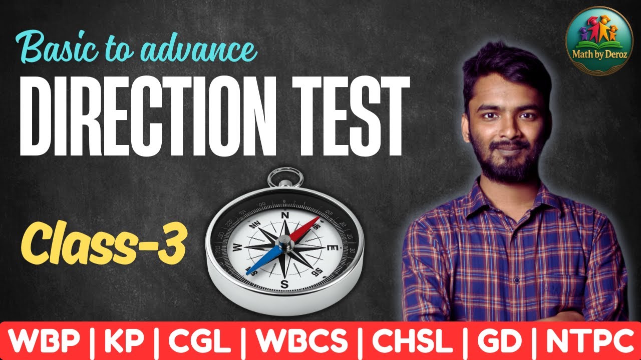 Class- 3 | DIRECTION TEST🧭 Easily Explained | All Types | Reasoning by Deroz Sir